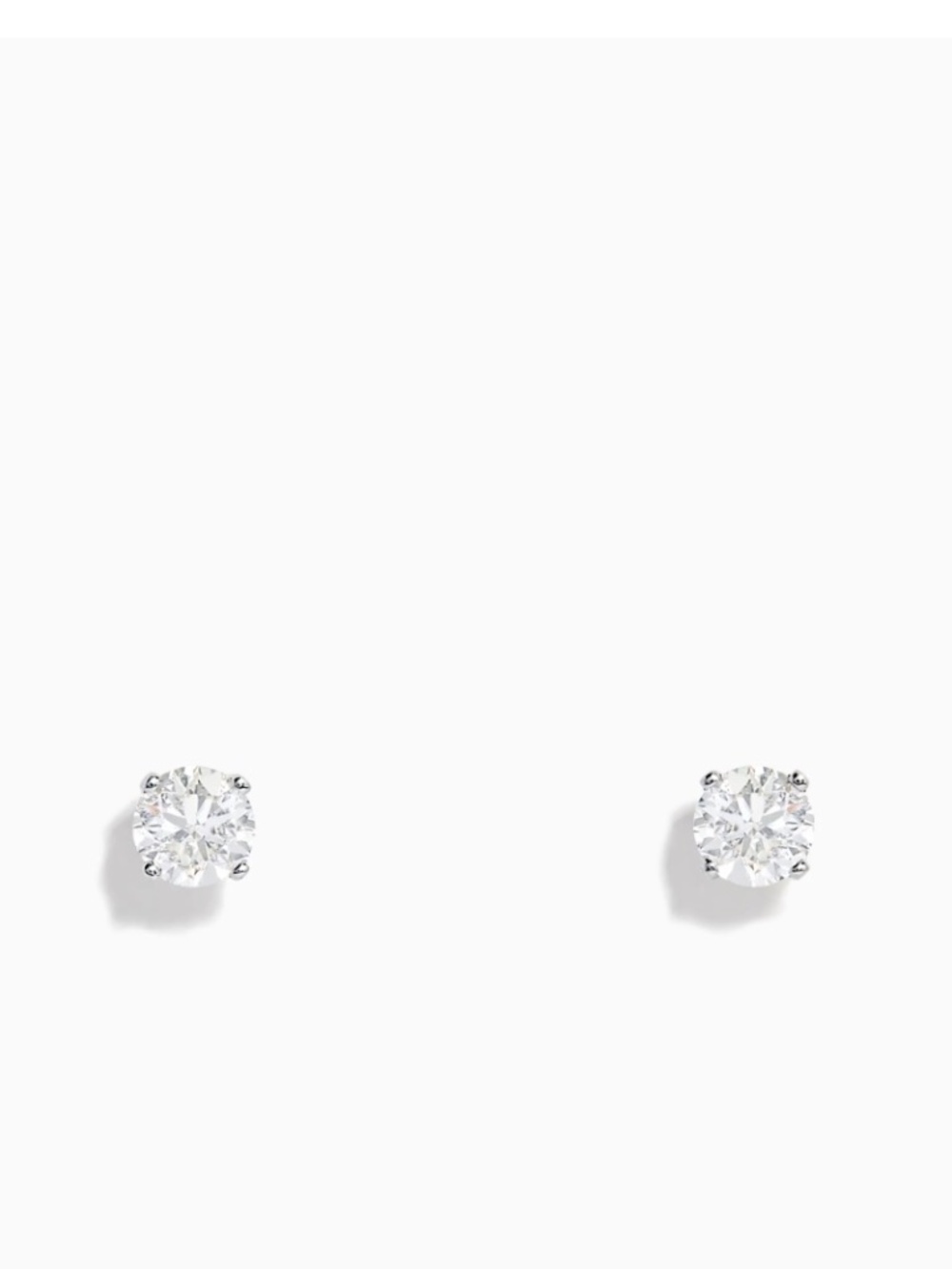 Effy 14K White Gold Diamond Solitaire Stud Earrings 0.50 TCW